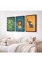 Signtouch Jungle Safari Animal Nursery Wall Art 3-Piece Black Frame 40x60 cm - 6