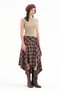 Women's Plaid Fabric Skirt with Asymmetrical Hem and Lined Design - 3