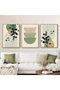 Signtouch Green Plant Geometric Botanical Wall Art 3-Piece Outer Frame 40x60 cm