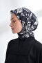 Garden Melody Patterned the Tencel Edit Scarf - Black - 4
