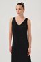 Women's Full Stone-Filled Knitwear Long Dress with Knitted Straps on the Front - 2