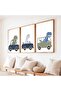 ALAYRA Safari Animals Kids Classroom Wall Art 3-Piece Outer Frame 60x80 cm - 6