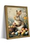 Signtouch Easter Bunny Holding Eggs Oil Animal Wall Art Outer Frame 40x60 cm