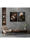 Signtouch Vintage Dark Floral Wrap Framed Canvas Wall Art Set of 2 40x60 cm - 3