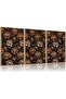 Signtouch Dark Floral Mid Botanical Wall Art 3-Piece Wooden Frame 40x60 cm