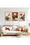 Signtouch Mid Century Sun Moon Botanical Wall Art 3-Piece Wooden Frame 30x40 cm - 2