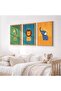 Signtouch Brown Jungle Safari Animal Kids Wall Art 3-Piece Outer Frame 40x60 cm - 6