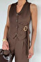 Women's Inner Lined Vest with Belt Accessory - 4