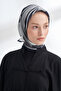 Floral Muse Desen the Tencel Edit Scarf - Deep Navy Blue - Gray - 2