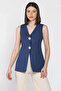 Lined Women's Vest with Button Detail