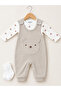 100% Baby Boy Jumpsuit Set with Teddy Bear for Newborns - 4