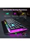 تيك نيت كيبورد العاب ار جي بي، كيبورد كمبيوتر سلكي USB مع اضاءة RGB 15 منطقة، لوحة معدنية بالكامل، 2 - 2