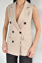Women's Double-Breasted Collared Lined Vest - 2