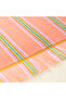 Viseu Fringed Jacquard Striped Cotton 100% Cotton Beach Towel 90X150 cm Salmon - 4