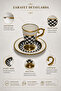 6-Person Checkerboard Patterned Porcelain Coffee Set - 2