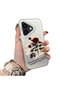 iPhone 16 Compatible Retro Red Rose Printed Impact Protective Hard Case