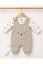 100% Baby Boy Jumpsuit Set with Teddy Bear for Newborns - 2