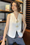 Button Detailed Women's Linen Vest - 2