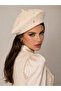 Ecru Stone Detailed Painter Beret Bere1102 - 2