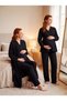 New Season Black Muslin Fabric Double-Breasted Breastfeeding Compatible Design Long Sleeve 100% Cotton Maternity Pajama Set - 8