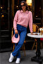 Women's Zippered Sweater with Beard Thread Detail - 2