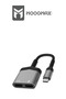 محول USB-C مزدوج مع منفذ صوت 3.5 ملم - محول متعدد الوظائف لأجهزة Type-C - تصميم مدمج - 3
