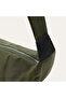 Women's Khaki Stitched Oval Shoulder Bag - 3