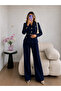Belted Gold Buttoned Jacket Trousers Double Blazer Suit