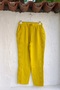 Mustard Pocketed, Embroidered Sides, Elastic and Tie-Waist, Straight Leg Casual Muslin Woven Trousers 96 60 - 2