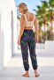 Italian Black Tropical Patterned Pocketed Shalwar Casual Linen Look Woven Trousers 93 63 - 8