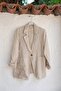 Italian Beige Jacket Collar Long Sleeve Pocket Casual 100% Linen Woven Jacket 72 62 - 2