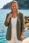 Italian Khaki Jacket with Collar, Long Sleeves, Pockets, Casual 100% Linen Woven Jacket 72 62 - 3