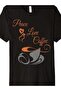 شائع # 1 تي شيرت Peace Love Coffee بقصة ضيقة