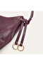 Women's Plum Wrinkled Leather Look Handbag - 3