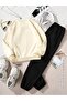 Unisex Women's and Men's Vacatıon Text Printed Oversize 3 Thread Crew Neck Sweatshirt and Jogger Sweatpants - 2