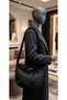 Black Color Shoulder Bag with Feathers from the Hand of the Bird - 2