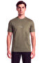 Men's Regular Fit Logo Embroidered Short Sleeve Khaki T-Shirt