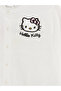 Ecru hello kitty embroidered girl's knit cardigan - 3
