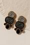 Black Modern Drop Enamel Earrings - 4