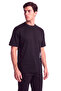 Men's Short Sleeve Crew Neck Cotton Plain Model Black T-Shirt