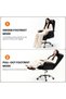 High Back Executive Office Chair with Footrest, 145° Reclining Ergonomic Desk Chair, PU Leather Swivel Chair for Home & Office, Black/White/Grey - 7
