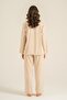 Women's Beige Woven Fabric Shirt Pajama Set, Viscose Fabric - 4