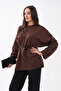 Stone-Detail Oversized Tunic with Slits - 4