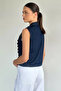 Women's Napoleon Jean Denim Vest with Gold Button Accessories - 4