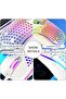 ماوس العاب مع 7200 نقطة لكل بوصة قابل للتعديل، ماوس RGB بتصميم خلية النحل خفيف الوزن، اضاءة 16.8 ملي - 4