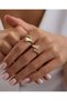 Detailed Triangle Motif Zircon Stone Adjustable Ring - 3