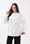 Stone-Detail Oversized Tunic with Slits