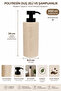 900 ml Polyresin Shower Gel and Shampoo Dispenser with Body Wash Written Pump Bathroom Soap Dispenser Beige - 2