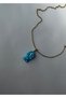 Steel Blue Fish Necklace Gold Color Necklace 45 cm (+5 cm Extension) - 3