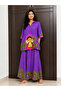 Women’s Purple Artistic Print Co-Ord Set – Relaxed Fit Shirt & Wide-Leg Pants - 2